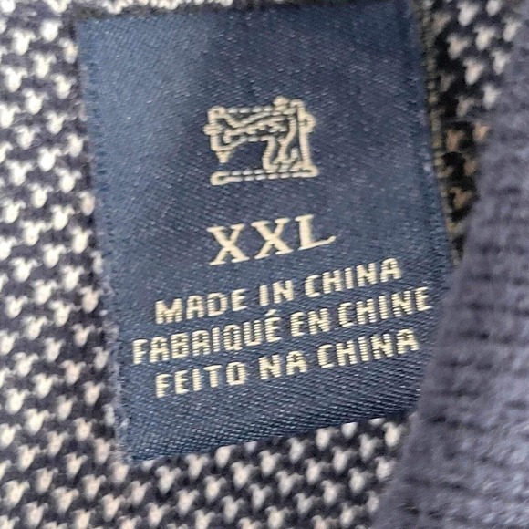 Scotch & Soda Polo Shirt Off The Grid Men's 2XL Navy White Textured Short Sleeve - Picture 9 of 11